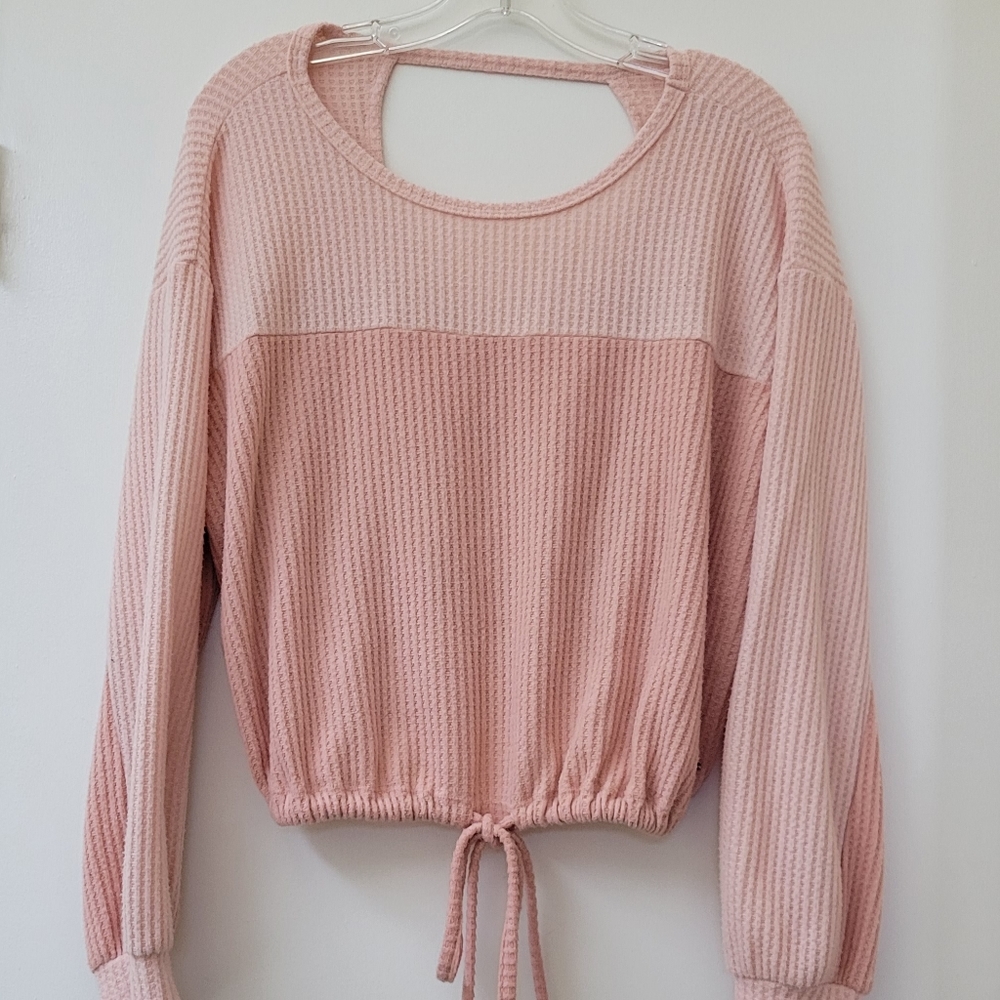 Hollister Two Tone Drawstring Waist Top